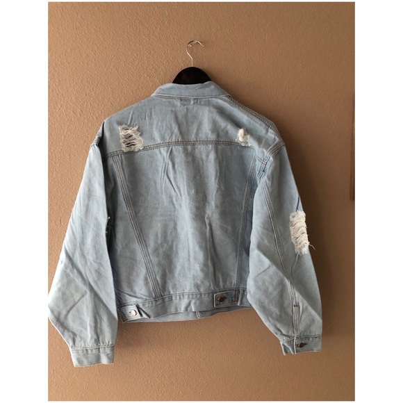 Light distressed denim light blue jacket - Picture 3 of 3